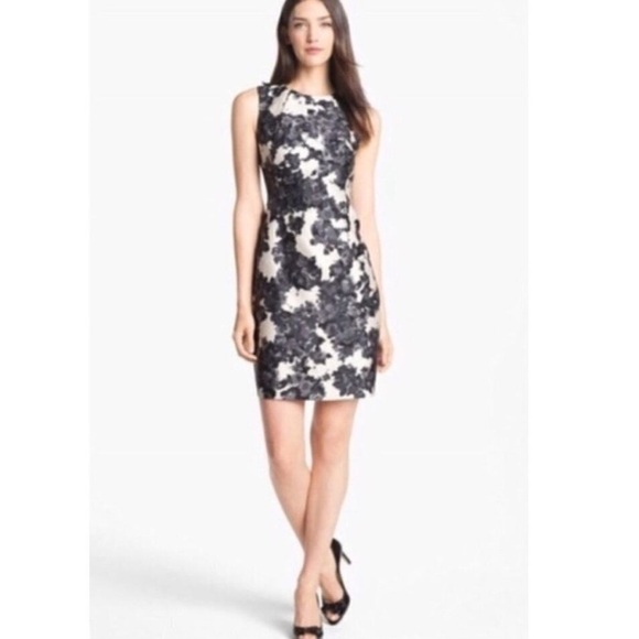 Kate Spade Leena Black White Gray Floral Dress Silk Sleeveless Sheath Size 4 - Picture 11 of 11